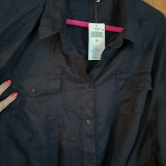 Lauren Ralph Lauren Linen Shirt 3x NEW NWT dark blue - Picture 4 of 8